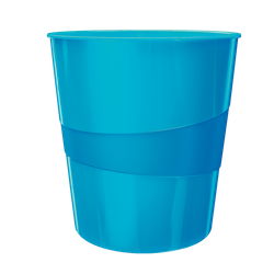 Papelera Leitz WOW. Capacidad 15 litros, azul
