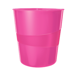 Papelera Leitz WOW. Capacidad 15 litros, fucsia