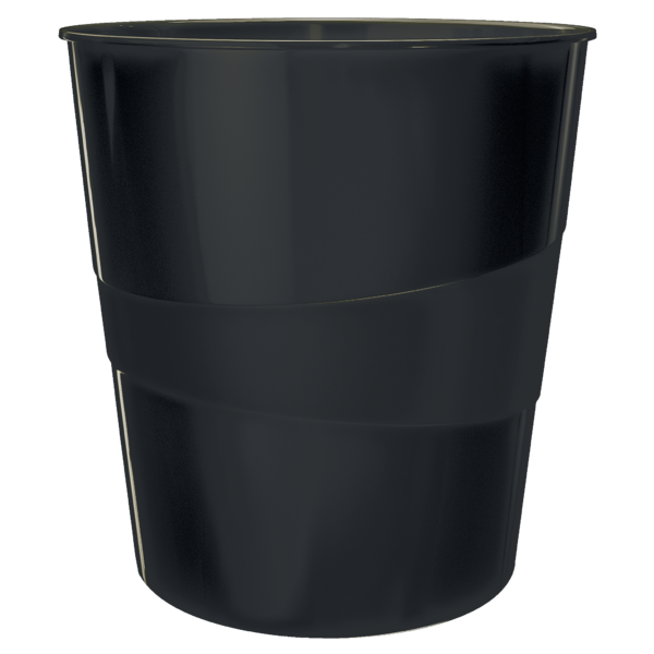 Papelera Leitz WOW. Capacidad 15 litros, negro