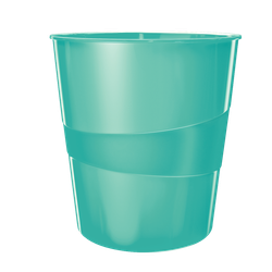 Papelera Leitz WOW. Capacidad 15 litros, turquesa