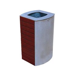 Papelera madera y chapa