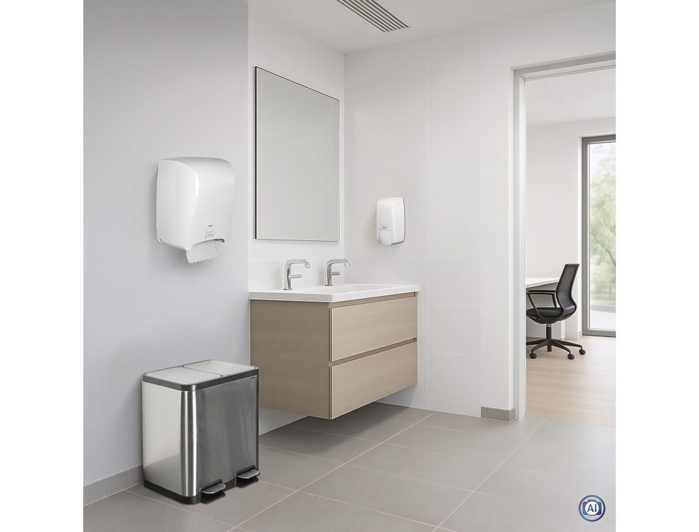 Papelera metalica maul cycle acero inoxidable con pedal 20+20 litros