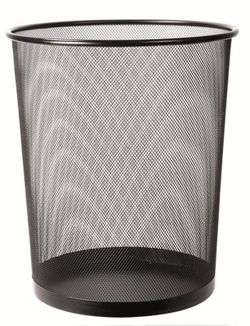 Papelera metalica redonda negra