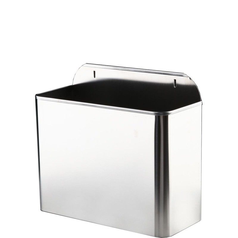 Papelera mural rectangular inox satinada 11 L.