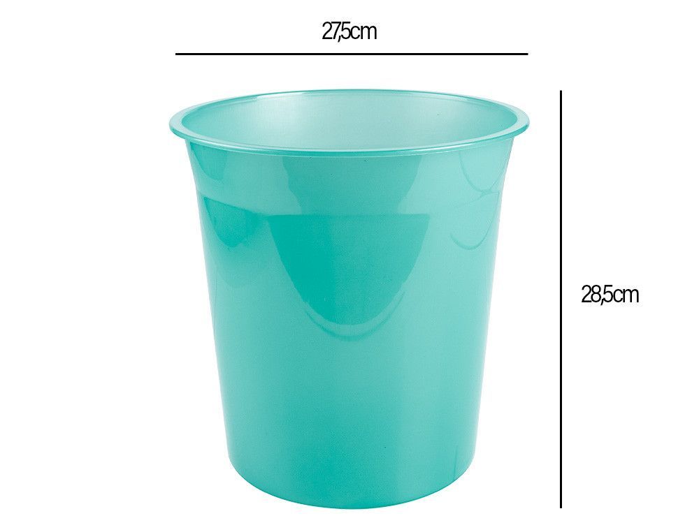 Papelera plastico liderpapel menta translucido 13 litros 275x285 mm mm