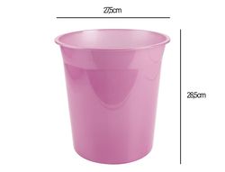 Papelera plastico liderpapel rosa translucido 13 litros 275x285 mm mm