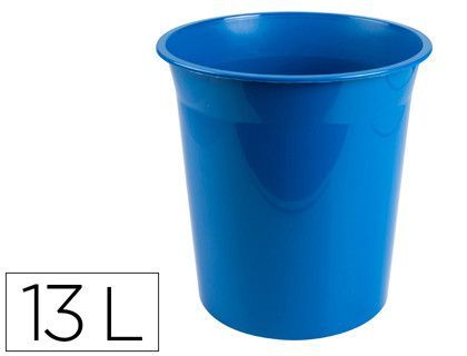 Papelera plastico q-connect azul opaco 13 litros