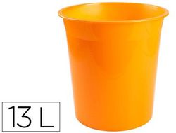 Papelera plastico q-connect naranja translucido 13 litros