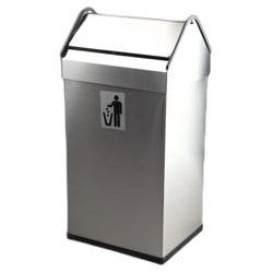 Papelera Rectangular acero inoxidable tapa basculante