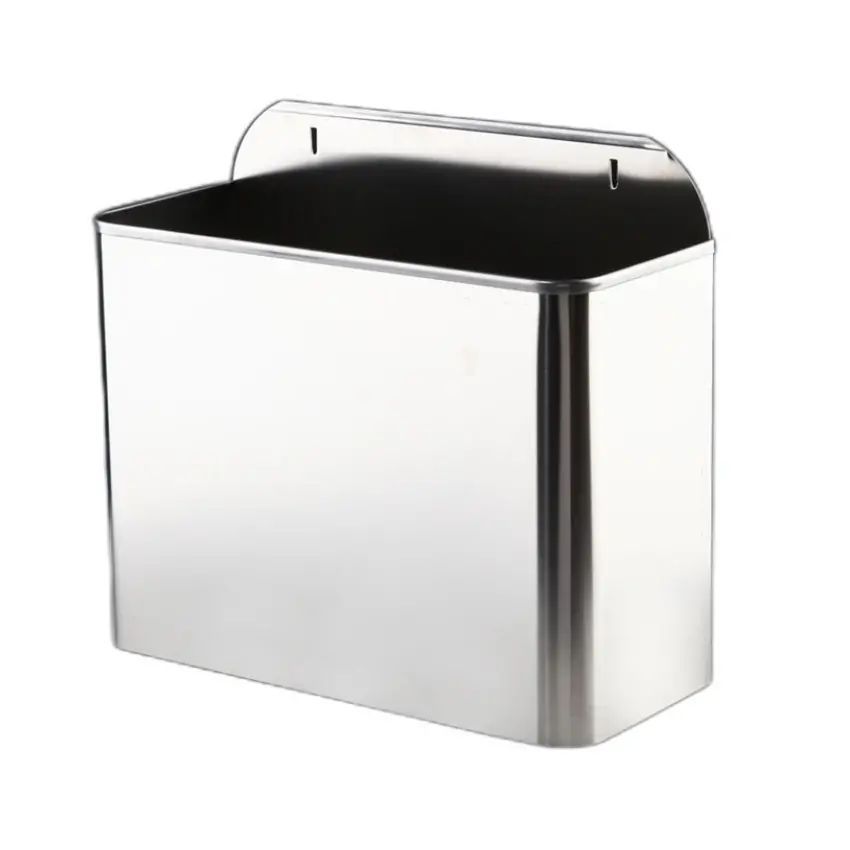 Papelera rectangular de 10lts de capacidad fabricada en Acero Inoxidable  satinado