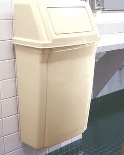 Papelera rubbermaid mural slim jim 56lts