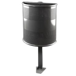 Papelera semicircular perforada con soporte a suelo 45lts