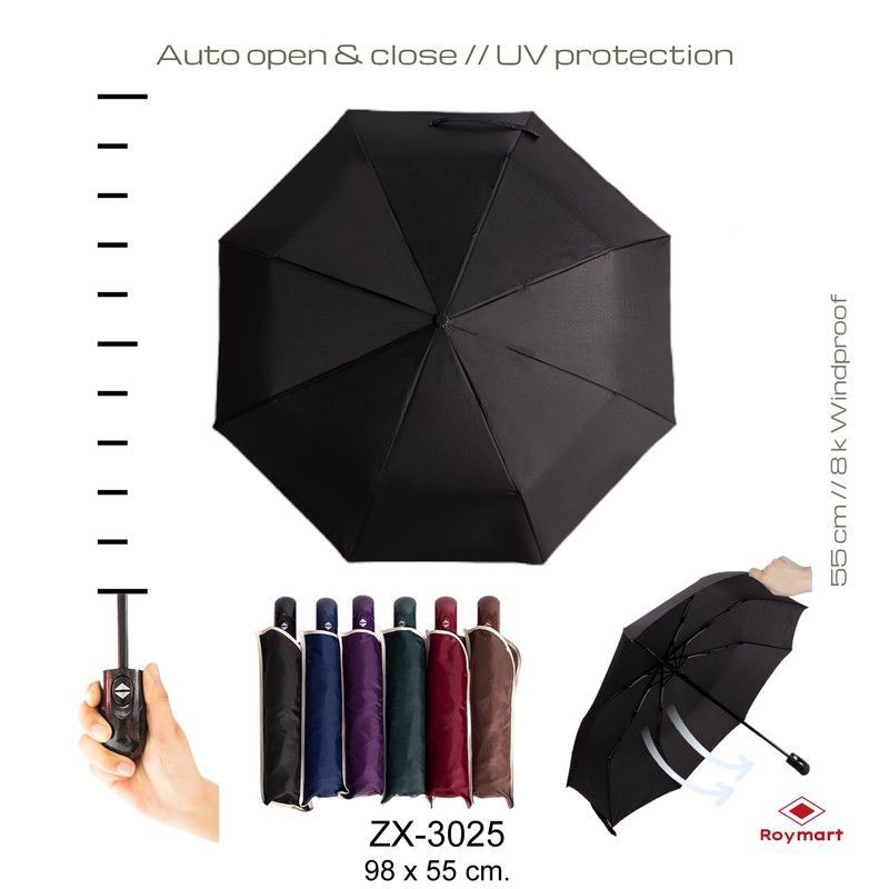 PARAGUAS AUTOMATICO PLEGABLE SURTIDO COLORES