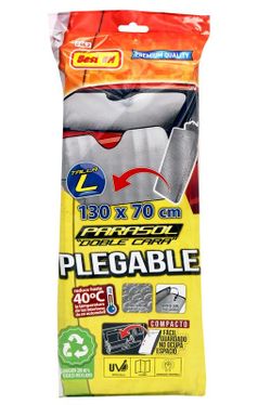 PARASOL ALUMINIZADO DOBLE BURBUJA "PLEGABLE" MED. 130 X 70 ( 20 )