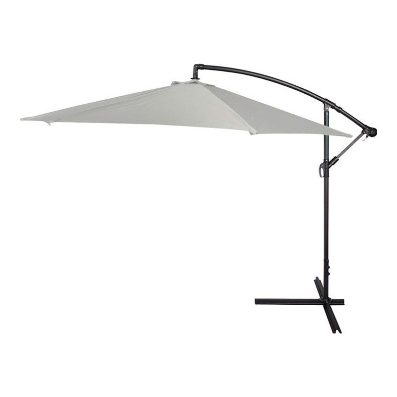 Parasol Excentrico 300cm Blanco Cuerpo Aluminio