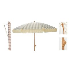 Parasol Playa Ø200 Cm Rayas Beige-Blanco