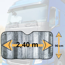 Parasol plegable 240x90 cm para parabrisas de camión grande