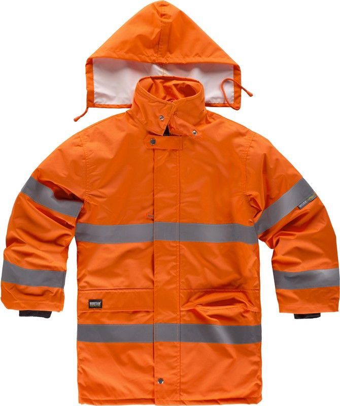 Parka acolchada, con cierre de cremallera Naranja