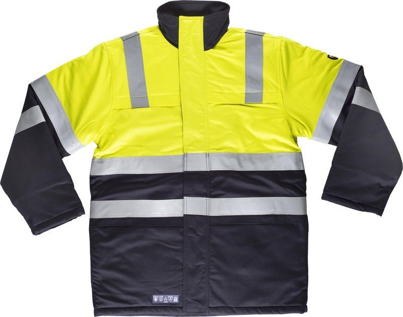 Parka AV ignífuga, tejido modacrílico Marino Amarillo