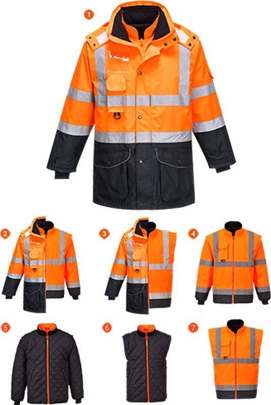 Parka bicolor 7 en 1 de alta visibilidad Traffic talla: XL