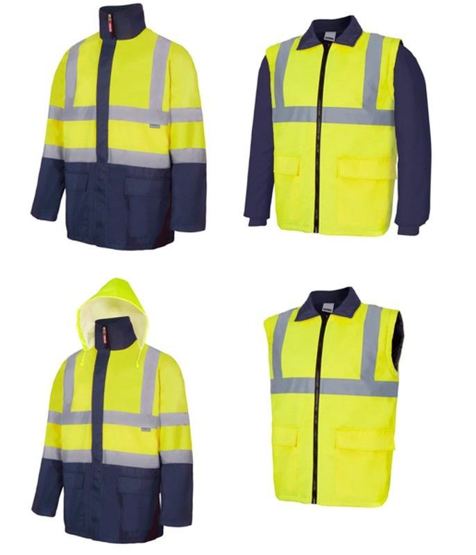 Parka bicolor alta visibilidad 4 en 1