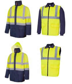 Parka bicolor alta visibilidad 4 en 1