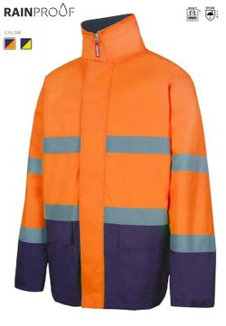 Parka bicolor impermeable con bandas reflectantes