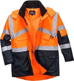 Parka bicolor transpirable de alta visibilidad