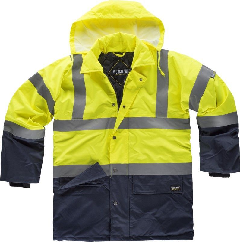Parka combinada alta visibilidad Amarillo / Marino