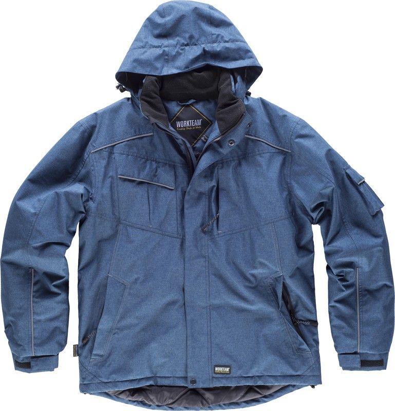 Parka jaspeada con costuras alta visibilidad Azafata