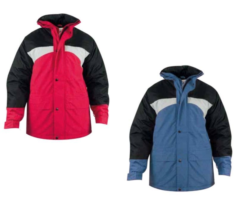 Parkas impermeables y transpirables bicolor azul-negra y roja-negra