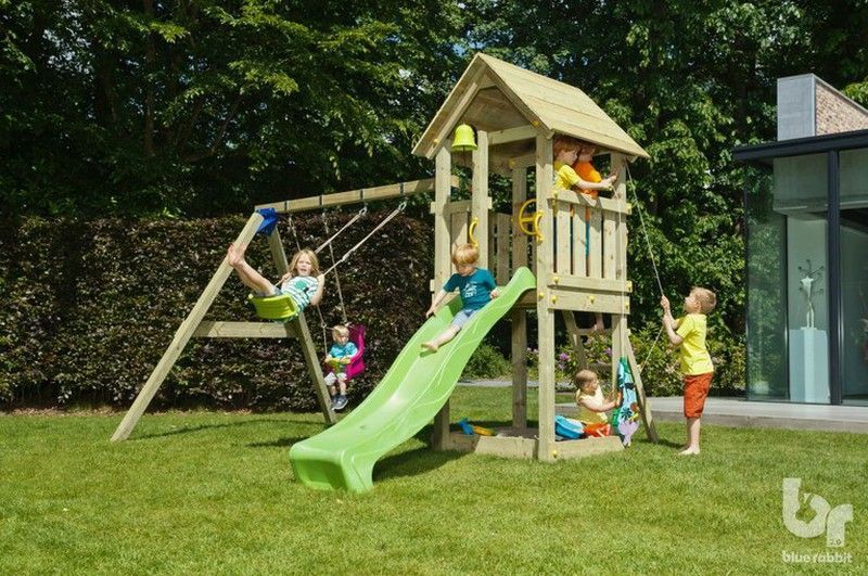 Parque de juegos torre kiosk + columpio doble