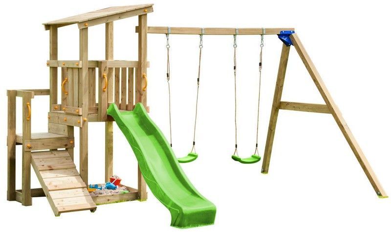 Parque infantil MASGAMES CASCADE L con columpio doble + tobogan  MA811501