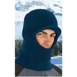 Pasamontañas de punto con visera azul marino