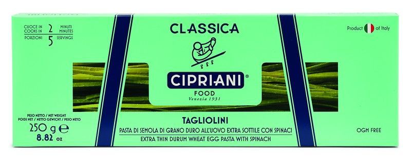 Pasta cipriani tagliolini espinacas 250 grs