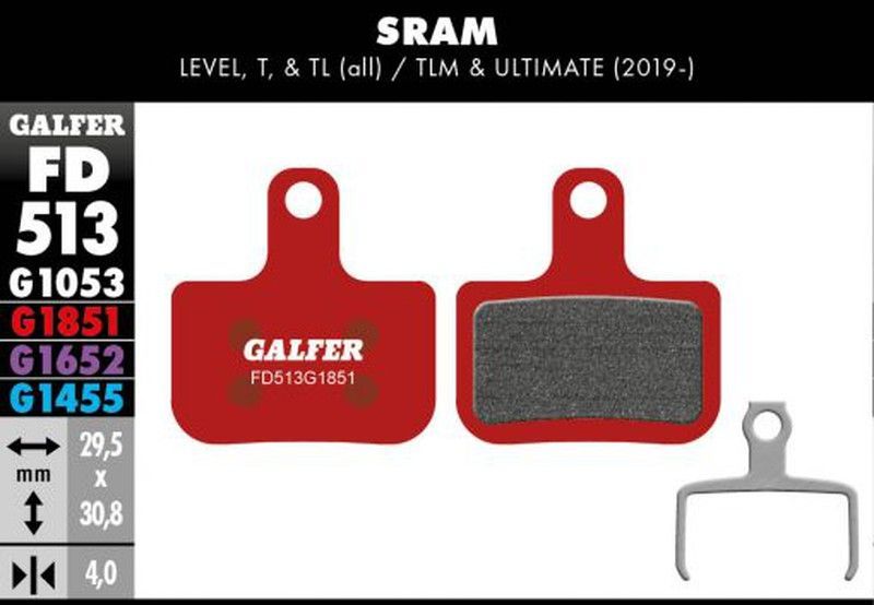 🛑 Pastillas de Freno Galfer Advance – Color Rojo | Compatibles SRAM Level T/TL 🚴‍♂️🔥