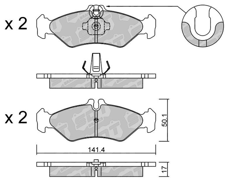 Pastillas de freno SDT FDHP 1050 2109400