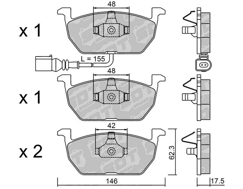 Pastillas de freno SDT FDHP 1050 2152500