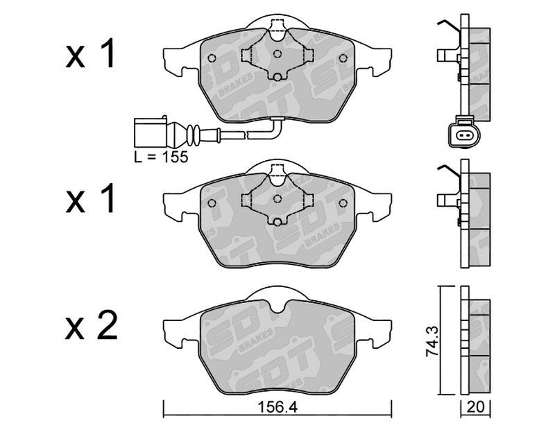 Pastillas de freno SDT FDHP 1050 2153004