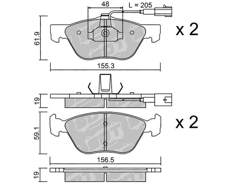 Pastillas de freno SDT RT1066 2544100RT