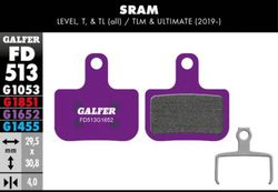 Pastillas  Galfer Color Violeta E-Bike Sram Level, T, Tl