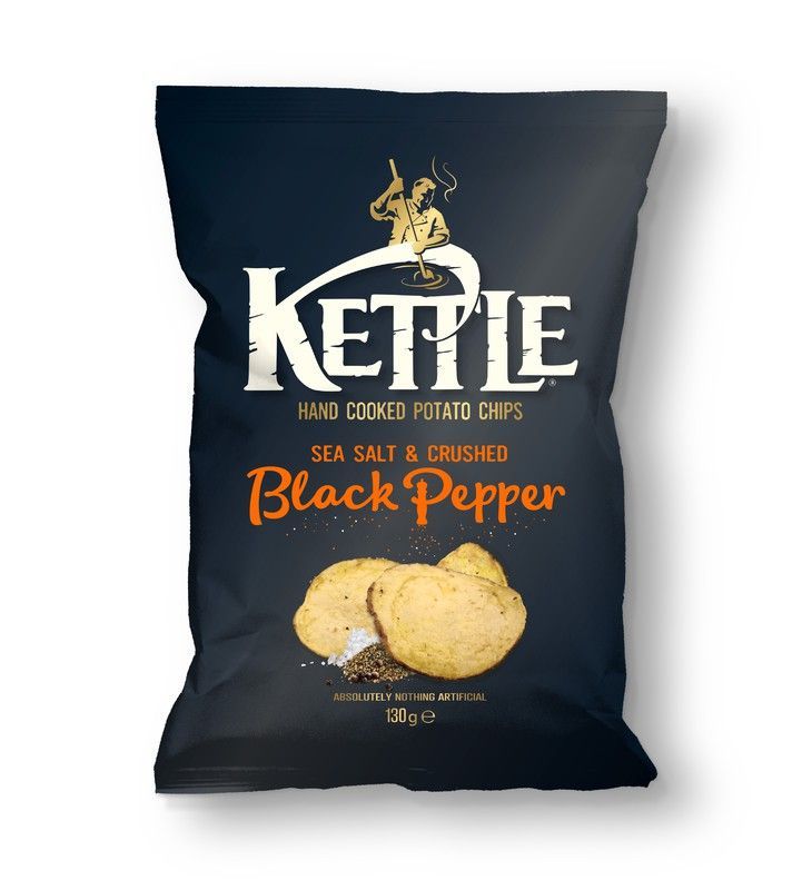 Patatas fritas con sal marina y pimienta negra 130 g Kettle Chips