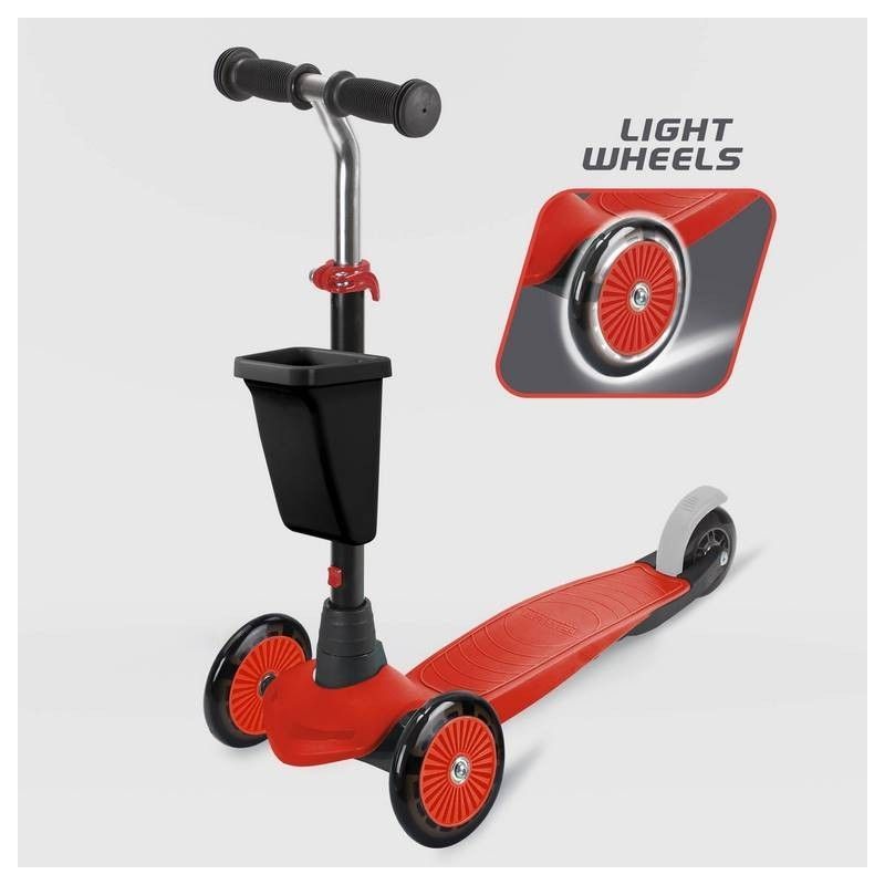 PATINETE 3 RUEDAS ROJO CON CESTA