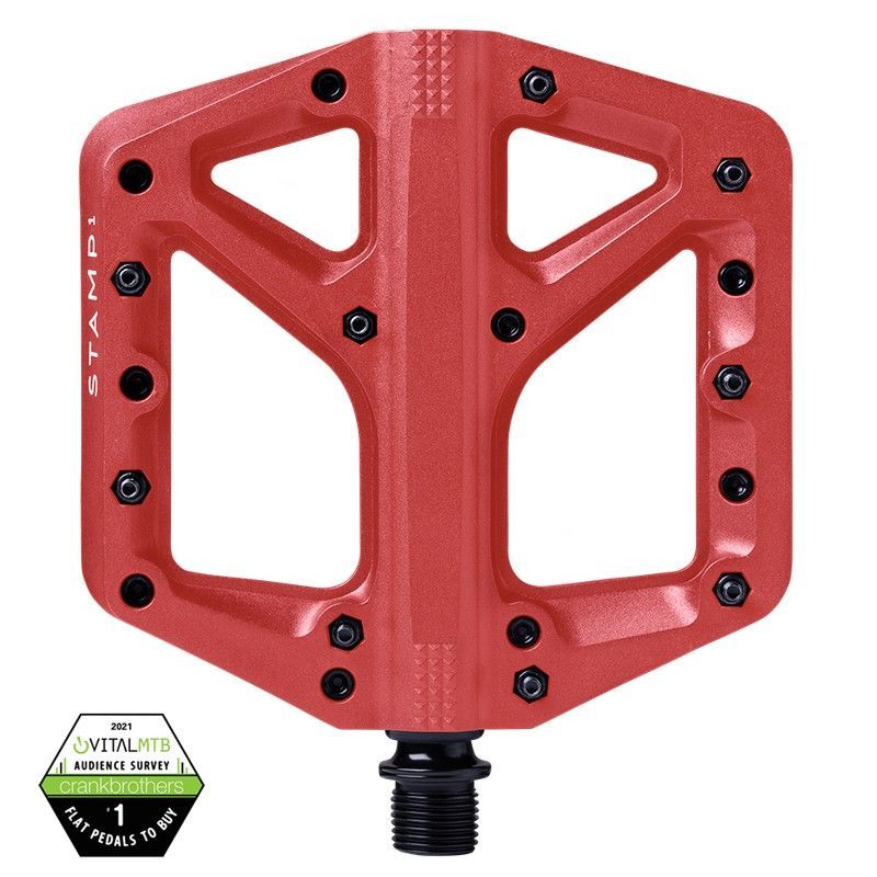 Pedales Crankbrothers Plataforma Stamp 1 Grandes Rojos | Agarre, ligereza y estilo en cada ruta