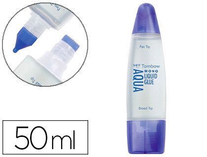 Pegamento Cola Liquida Tombow Transparente Aqua Permanente con 2 Puntas 50 Ml