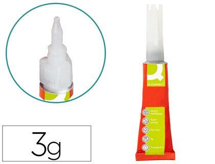 Pegamento q-connect adhesivo instantaneo fuerte 3gr unidad
