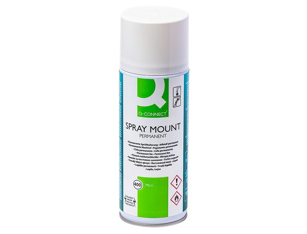 Pegamento q-connect spray mount adhesivo permanente bote de 400 ml