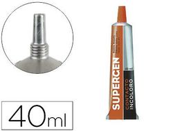 Pegamento supergen contacto incoloro 40 ml unidad