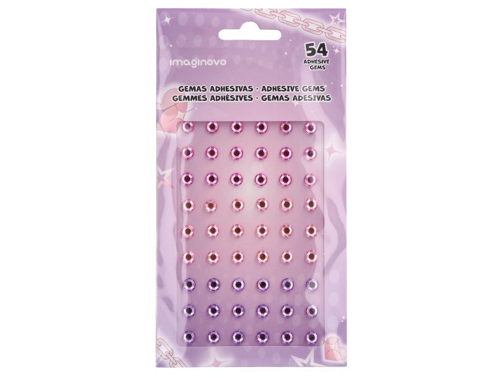 Pegatinas imaginovo gemas rosas y moradas brillantes con relieve para todas superficies 190x105 mm en