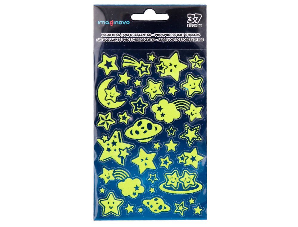 Pegatinas imaginovo luminosas estrellas con relieve 190x105 mm en blister